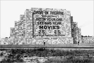 First drive-in movie Camden, NJ in 1933